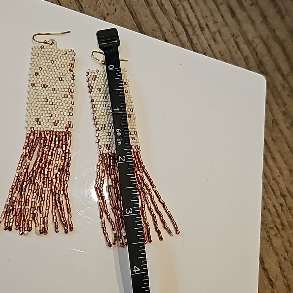 Beaded tassel earings - Picture 5 of 6